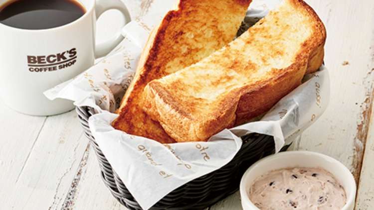 ベックスコーヒーのバタートースト+小倉クリームチーズホイップセット